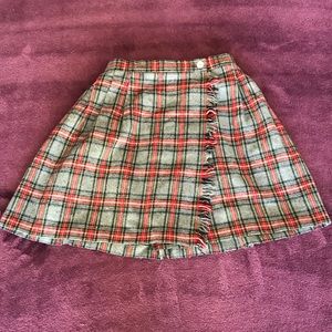 Vintage Plaid Wrap Skirt